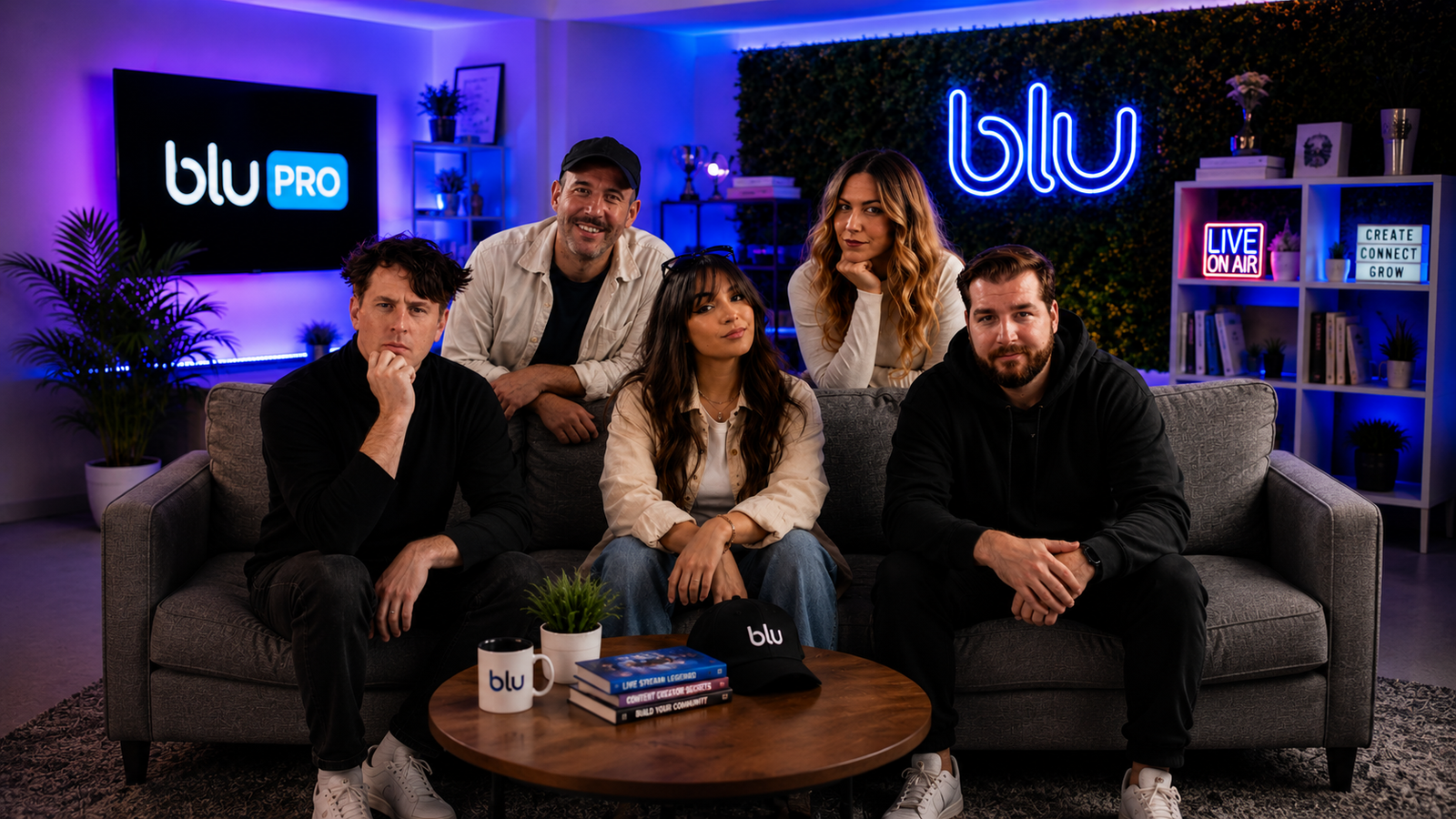 The blu team in the studio